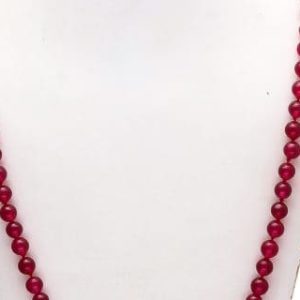 Agate Hakik Mala, Red 108+1 Beads Jap Japa Mala - 6mm