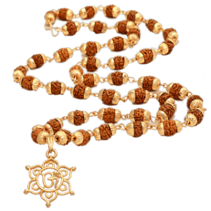 5 Face Original Rudraksha Mala with Om Locket