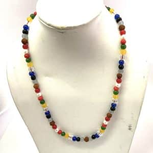 Synthetic Navratna Mala, bead size 6 mm.