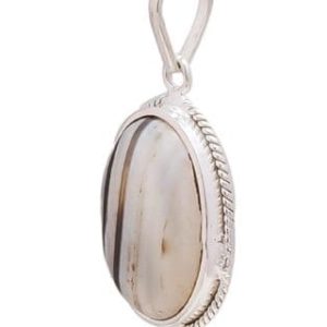 Black & white Sulemani Hakik Charm Agate Pendant Silver Color