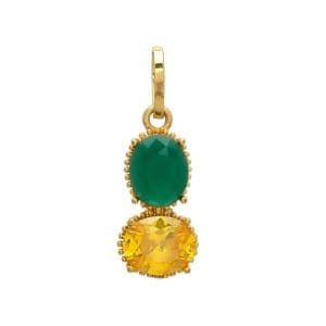 Panna/Emerald & Pukhraj/Yellow Sapphire Stone Pendant/Locket