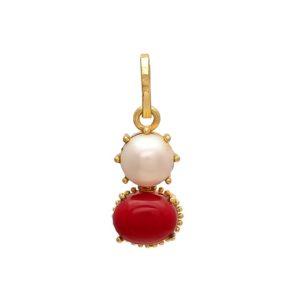 Pearl/Moti & Coral/Munga Pendant/Locket
