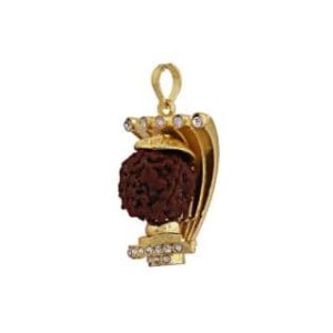 Brass Shiv Linga Shape with Rudraksha Locket/Pendant