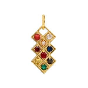 Navratan Multicolor Square Pendant