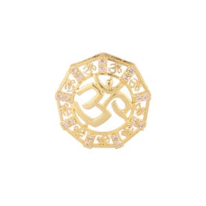 Hexagon Zircon Om Pendant