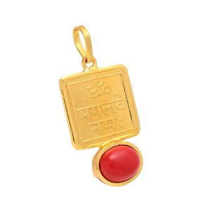 Mesh/Aries & Vrishchik/Scorpio Zodiac Coral Stone Rashi Pendant