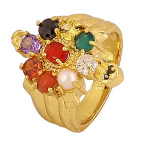 Navratan/ Navgrah 9 Gemstones Adjustable Ring