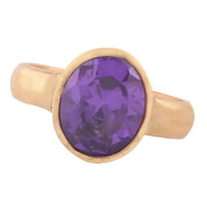 Blue Sapphire Stone Panchdhatu Adjustable Ring (Neelam Ring)