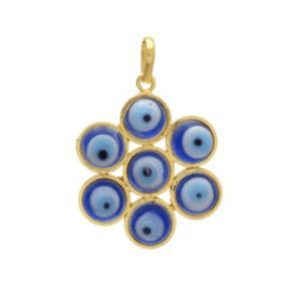 Seven Evil Eye Nazar Raksha Pendant/ Locket Gold Plated