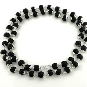 Natural Karungali Mala with Silver Coating – Eco Friendly Spiritual Necklace
