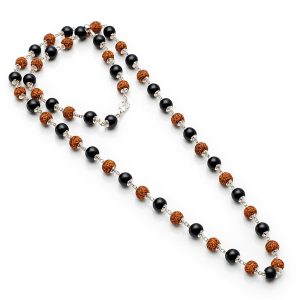 Karungali Wood + Rudraksha Combo Mala – Eco Friendly Spiritual Protection & Meditation Necklace